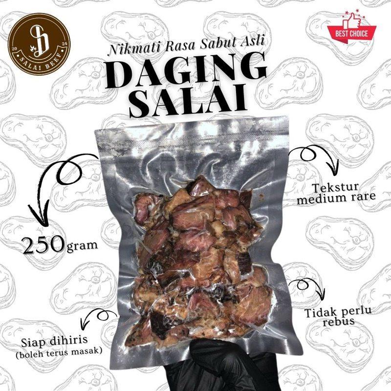Daging Salai PREMIUM Aroma Sabut Rasa Tradisional Medium Rare by Yemmo ...
