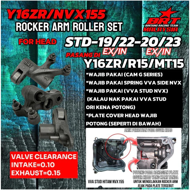 Y16 / R15 V3 / MT15 / R15M / NVX155 / NMAX155 BRT RACING ROCKER ARM ...
