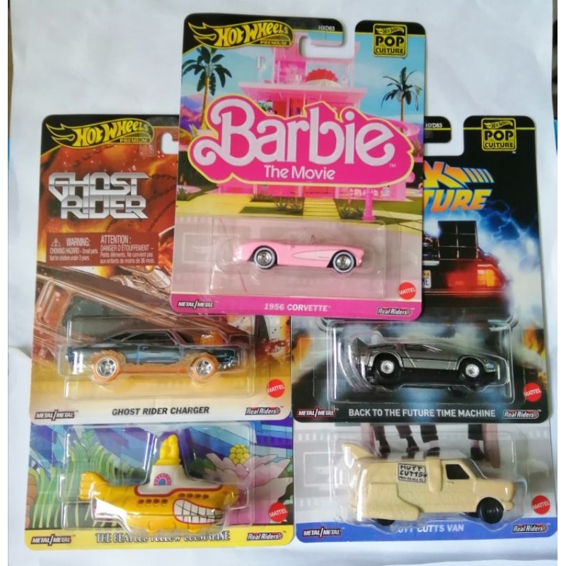 Hotwheels Premium Corvette (Barbie), Ghost Rider, Yellow Submarine ...