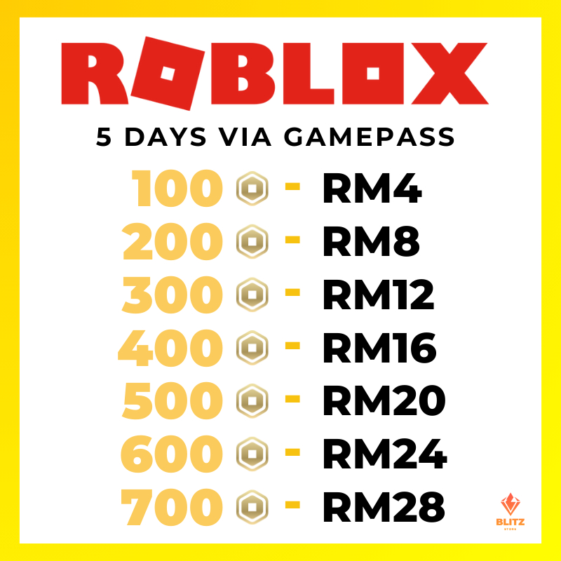 Roblox Gift Card Instant Robux Robox pc game | Shopee Malaysia