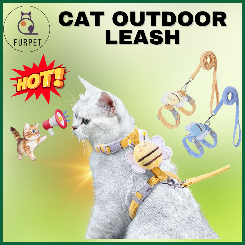 FURPET Cat Leash Rope Strap Outdoor Pet Lead Tali Kucing Berjalan Murah ...