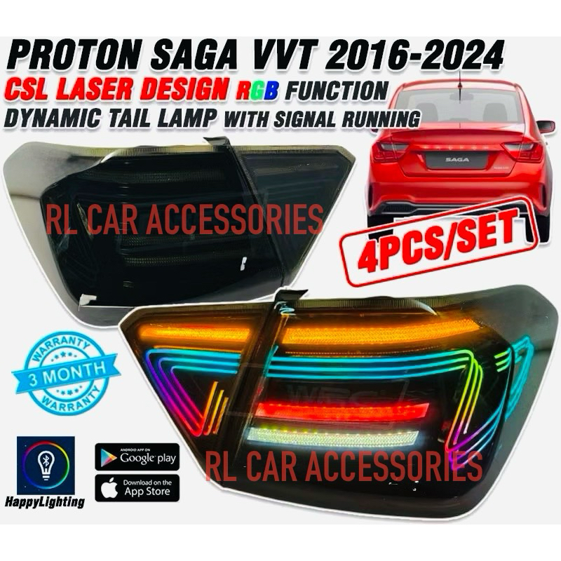 Proton saga VVT 2017 - 2024 V4 RGB CSL rear led tail lamp light ...