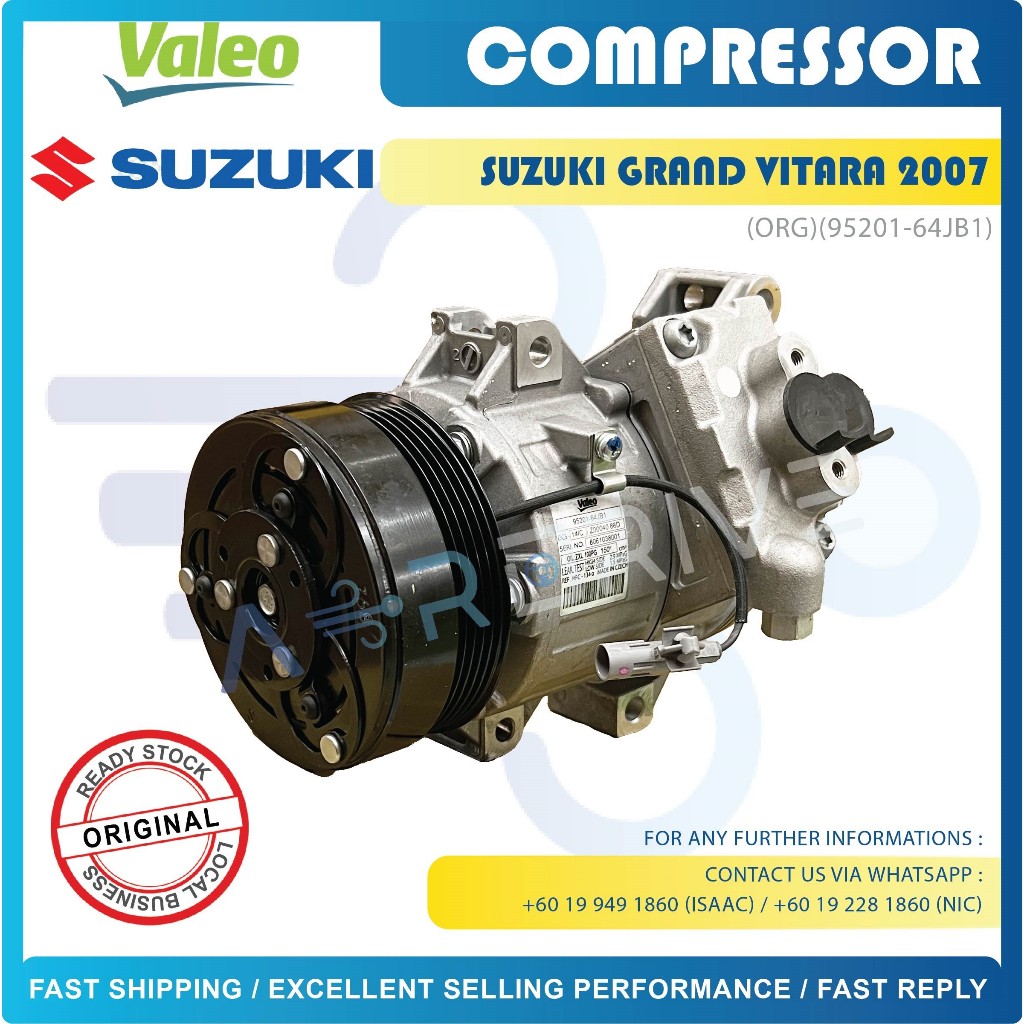 VALEO ORIGINAL SUZUKI GRAND VITARA 2007 5PK COMPRESSOR ( 95201-64JB1 ...