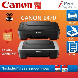 Canon Pixma E470 Wi-Fi AIO 3 In 1 Color Printer E470 Printer Murah HP 2875 HP 2336 HP 4928 E410 PRINTER