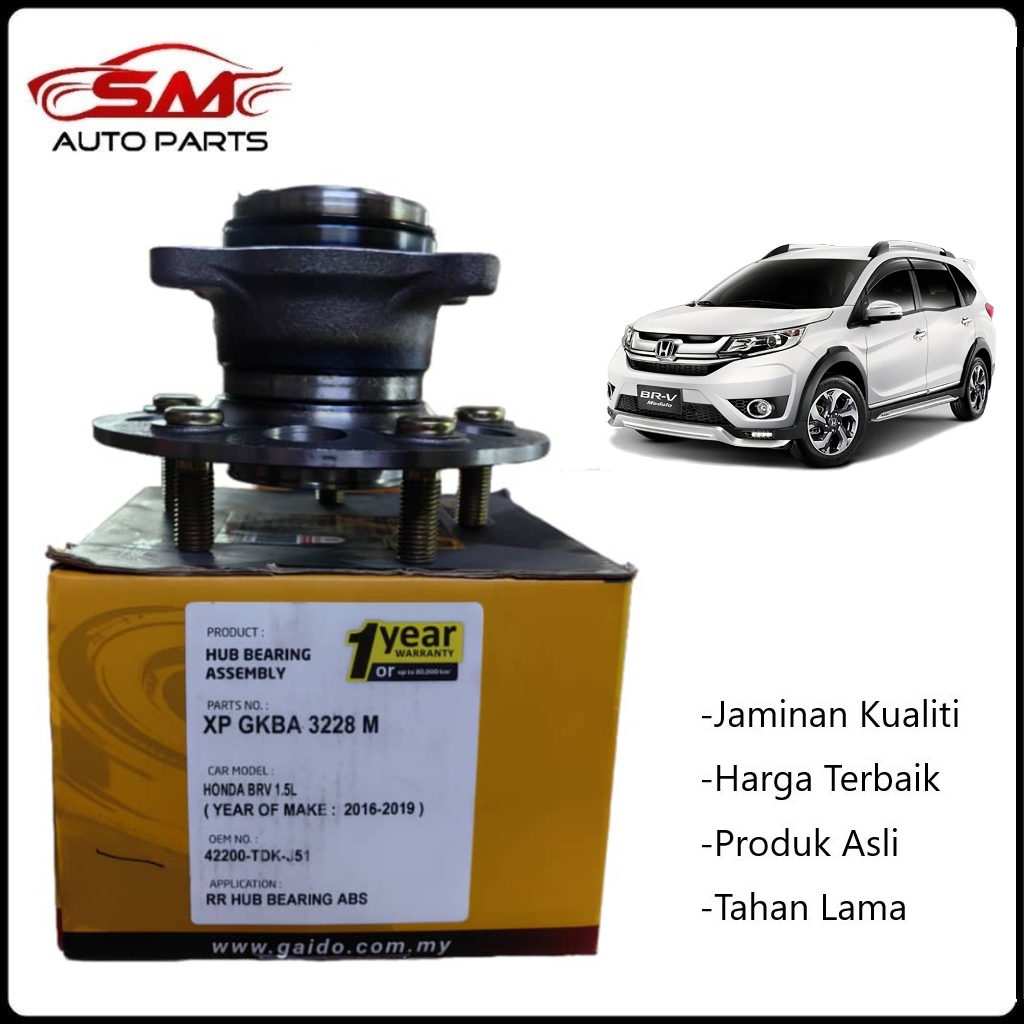 Gaido X-Series Rear Wheel Bearing Hub - Honda BRV BR-V 1.5 ( 1Year ...