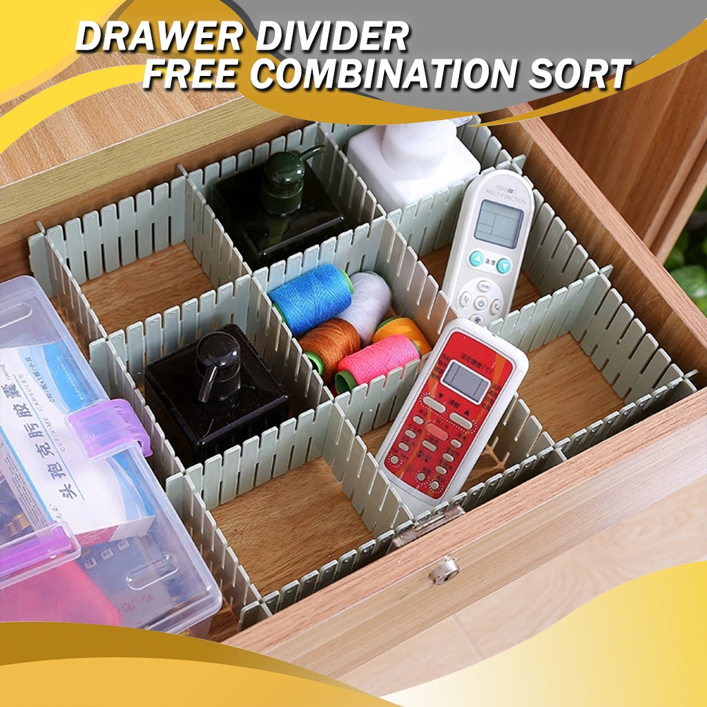 4Pcs/Pack Adjustable Drawer Divider DIY Storage Shelves Household Free ...