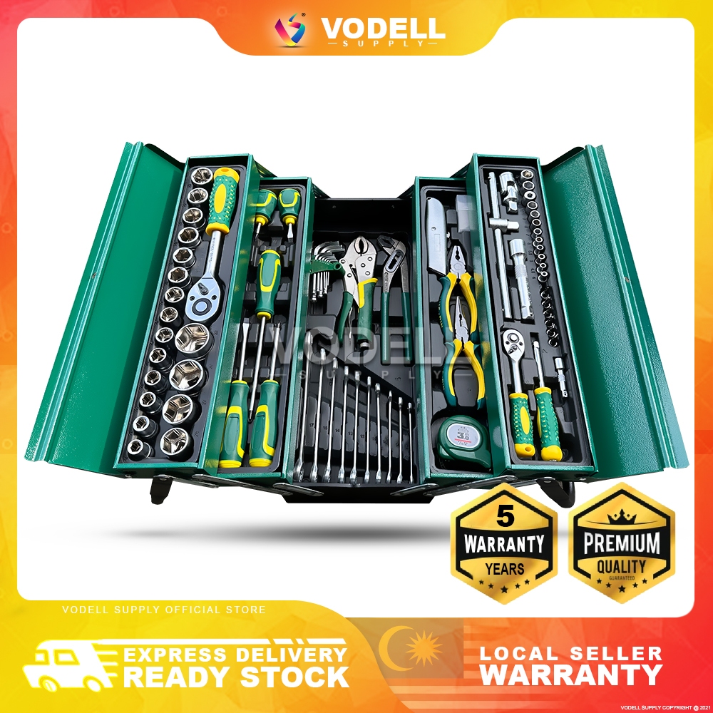 VODELL 85pcs Tools Box Set 5 Tier 1/2" & 1/4'' Combination Socket ...
