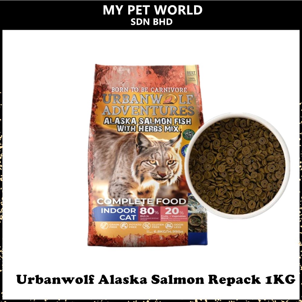 UrbanWolf Alaska Salmon Fish with Herbs Mix Grain Free (Cat Food) 1KG ...