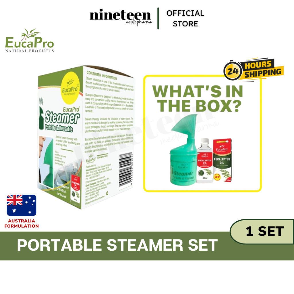 [VALUE PACK] EUCAPRO Eucalyptus Oil 60ML With Steam Inhaler Casing (1 ...