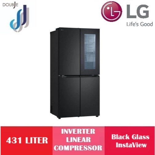 LG 431L 4 Doors Fridge French Door With Instaview Black Steel GC ...