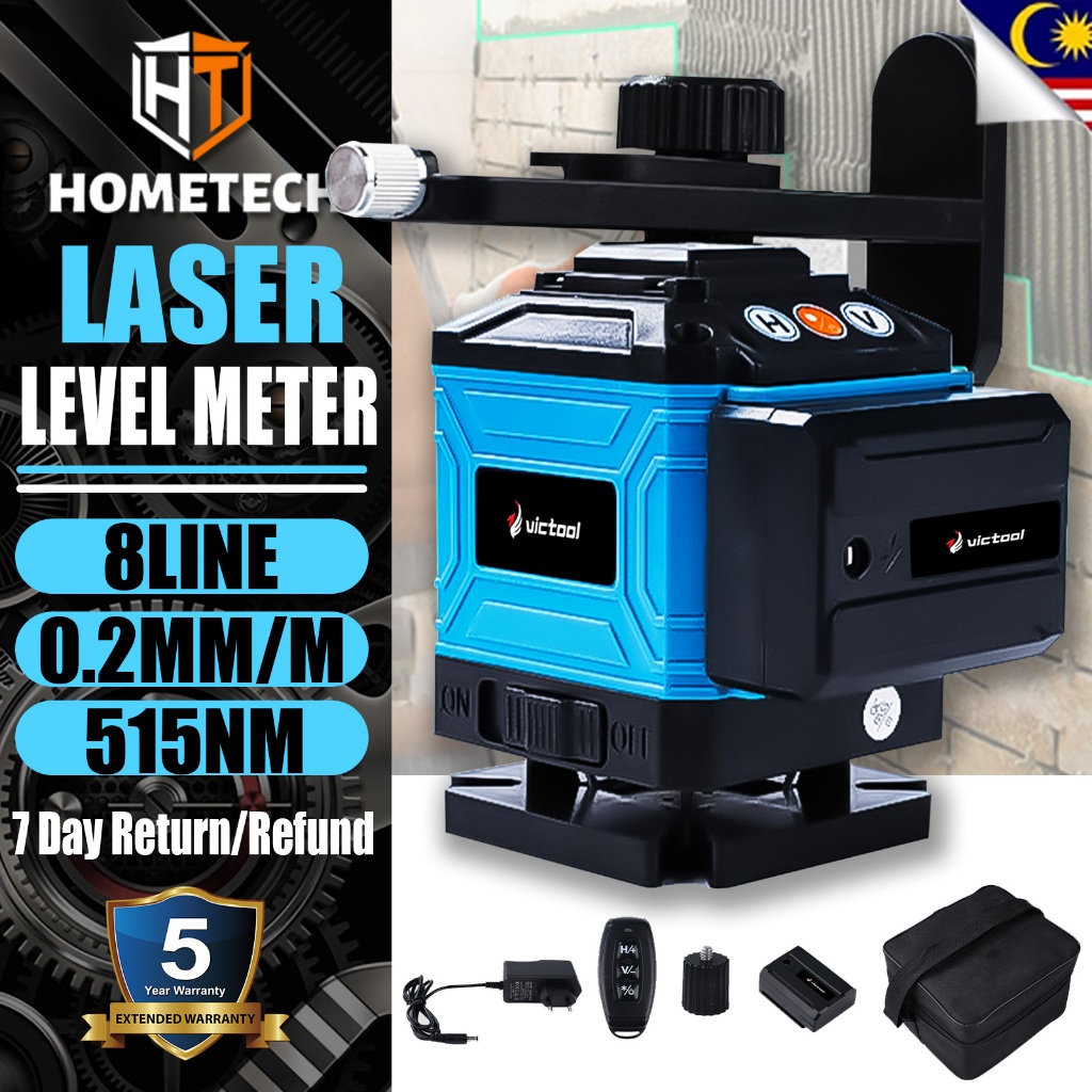 🔥5-year warranty🔥8 Lines Adjustable Laser Level 360° Rotary Indoor ...