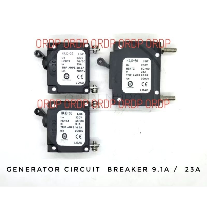 genset switch generator circuit breaker 9.1A /23A trip amps ac230 50 ...