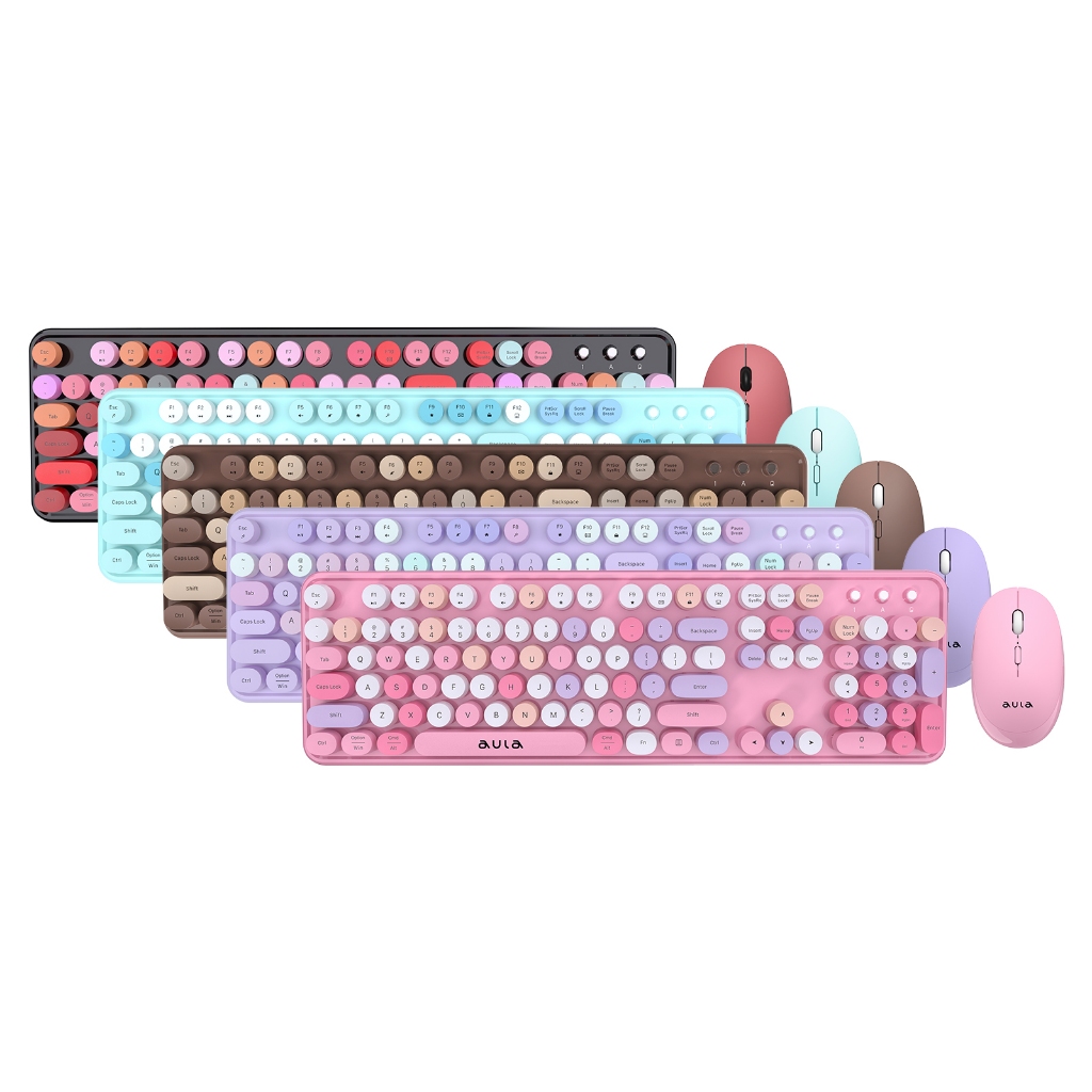 BAYUTECH AULA 666 Wireless Keyboard and Mouse Combo,Gift For Girls 2 ...