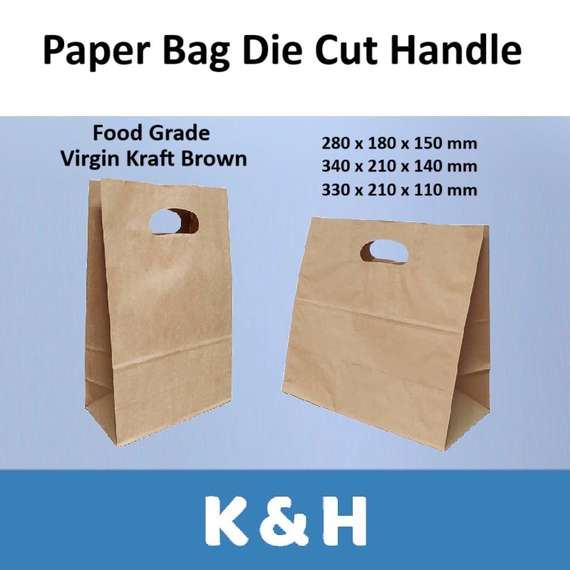 Beg Kertas / Paper D Bag/ Paper D-Cut Bag Kraft Brown / Brown Kraft ...
