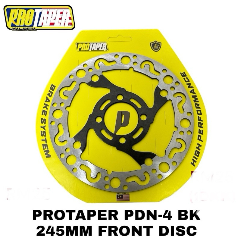 DISC PLATE THAILOOK Y15ZR FRONT PROTAPER 245MM PDN-4 BK (4 HOLE) BLACK ...