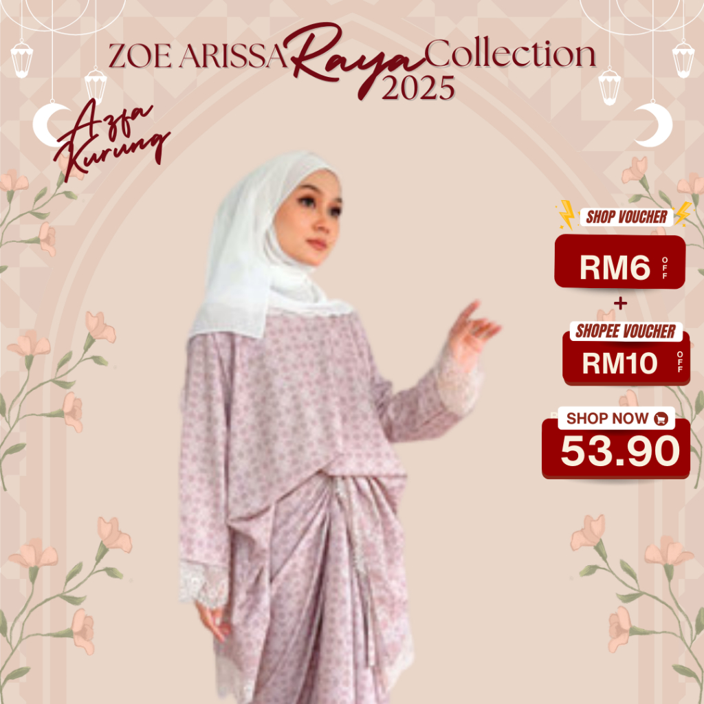 ZOE ARISAH BAJU KURUNG MODEN RAYA HAJI 2025 Azfa Pario Oversized plus ...