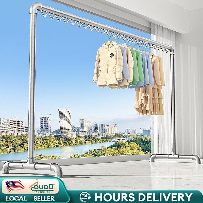 Iron Pipe Clothes Rack/Removable Indoor Outdoor/Heavy Duty Pengering ...