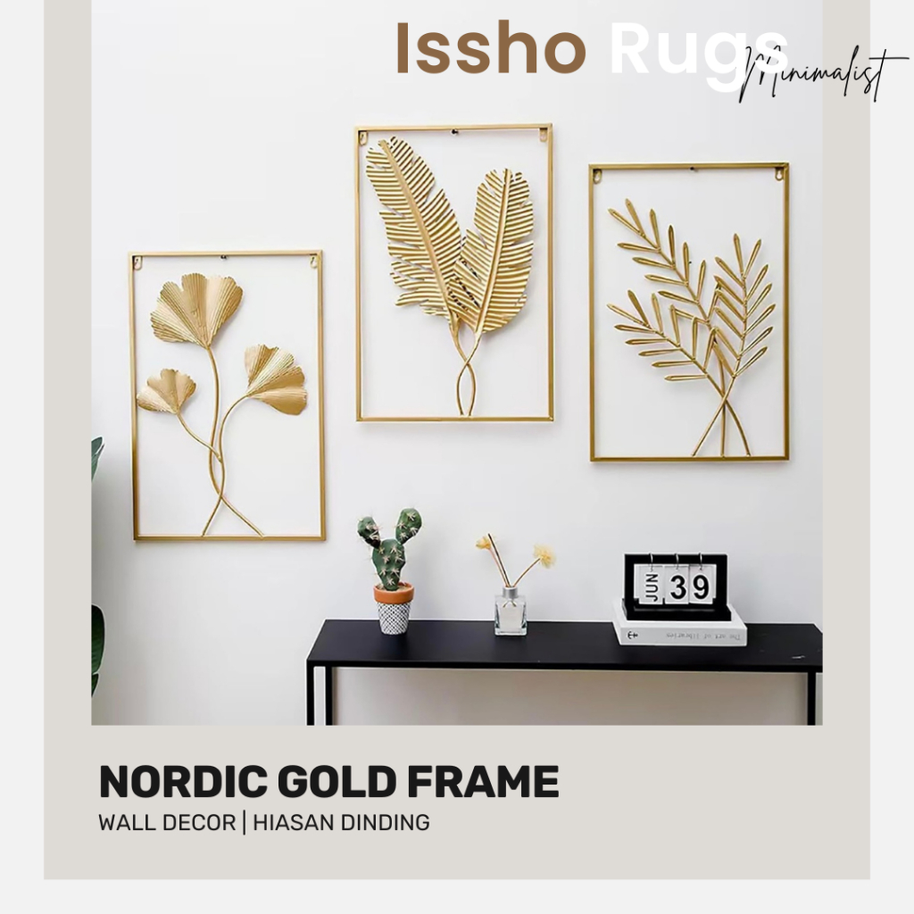 ISSHO Deco Raya Hiasan Dinding Metal Golden Wall Frame Hiasan Rumah ...