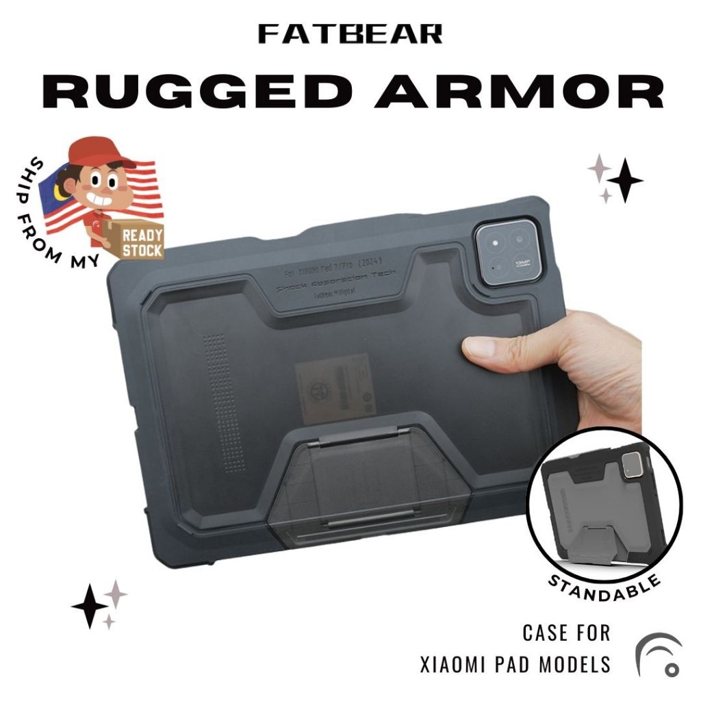 FATBEAR RUGGED ARMOR SILICONE Tablet Case for Xiaomi Mi Pad 6 7 Pro / 5 ...