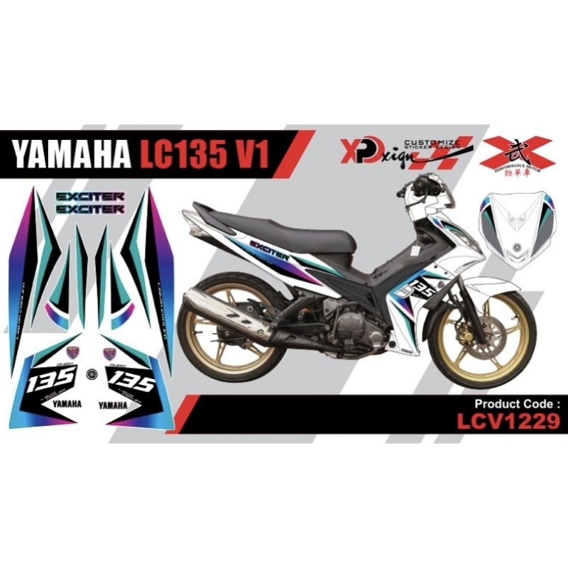 LC135 V1 COVERSET BODY STICKER CUSTOM | Shopee Malaysia