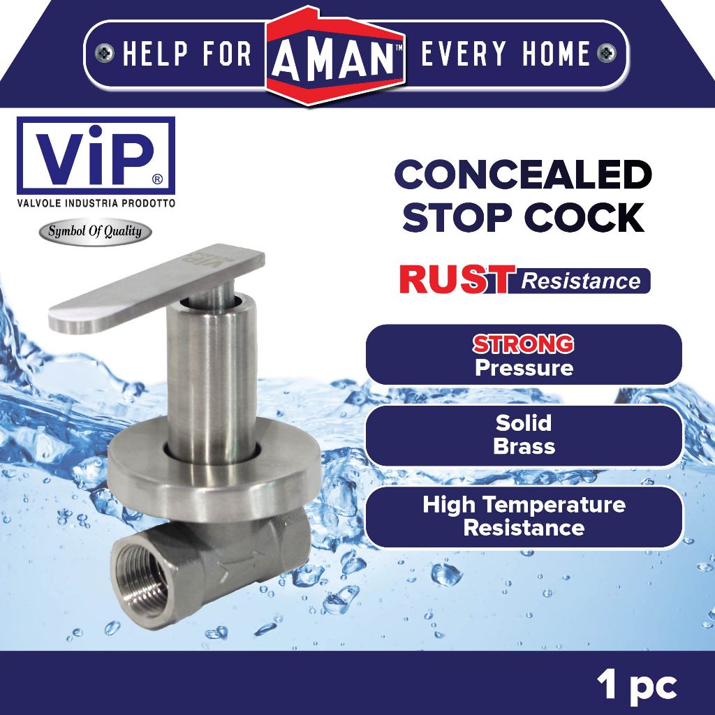 ViP Stopcock SUS304 Stainless Steel Bathroom Stop Cock Shower Valve ...