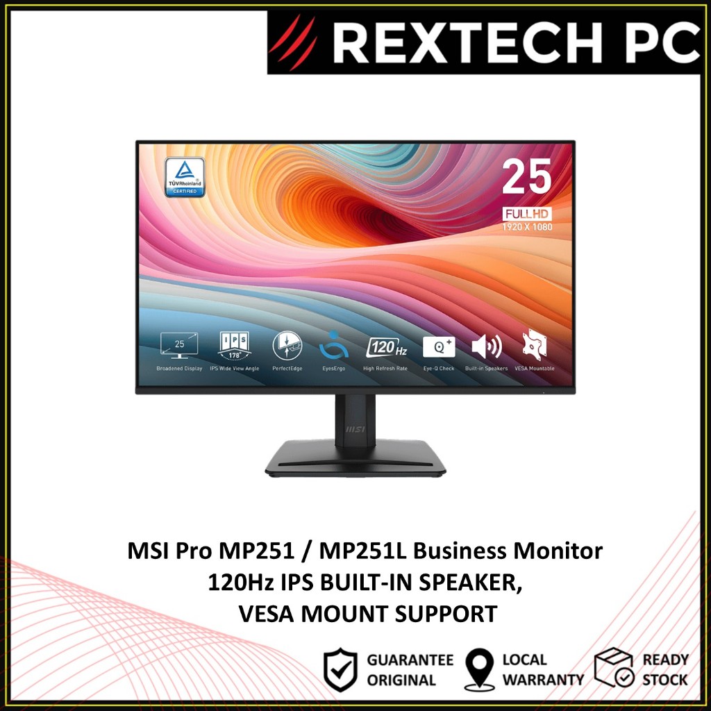REXTECH MSI PRO MP251 E2 | MP251L 120hz Business Monitor IPS PANEL FHD ...