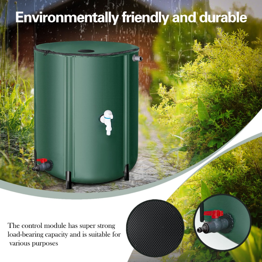 Home Garden Portable Rain Barrel Water Butt Collapsible Rainwater ...