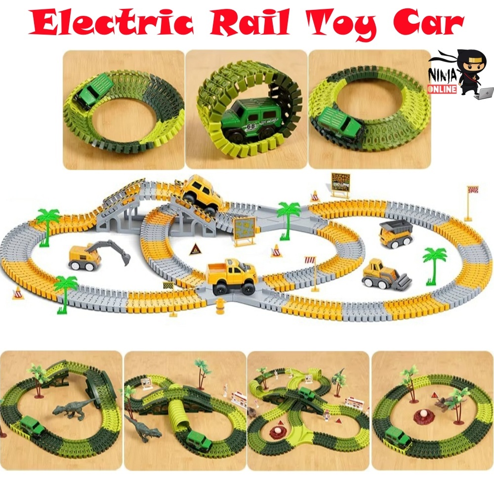 Mainan Kereta Rel Elektrik Kanak-kanak Kids Electric Rail Cars Toy DIY ...