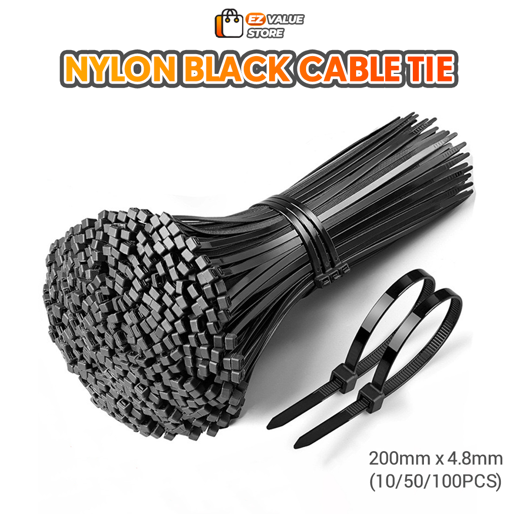 100 Attaches-câbles Draper 4,8 X 200 Mm – Nylon Blanc, Résistantes, Pour Rangement Ou électro