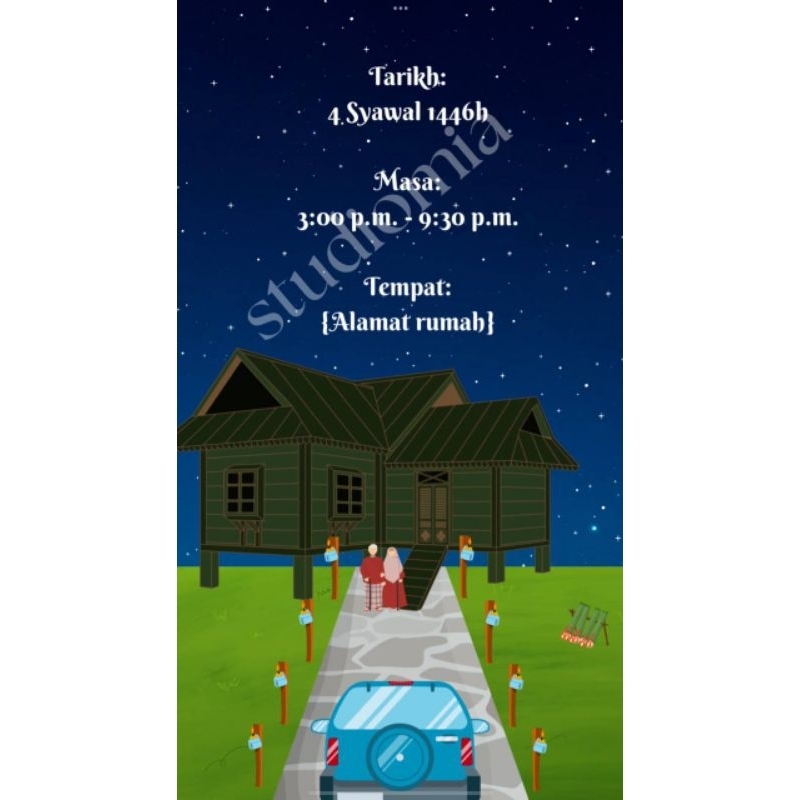 🌙 Kad Raya Digital/Jemputan Rumah Terbuka - Biasa / Animated + Lagu ...