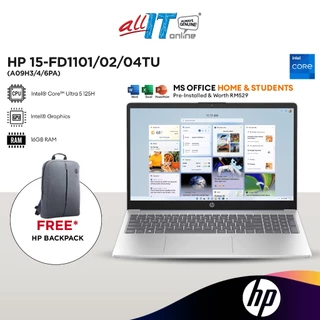 HP Laptop 15-fd1101/02/04TU 15.6" FHD Laptop (Intel® Core™ Ultra 5 125H | 16GB | 512GB SSD | Intel® Graphics)