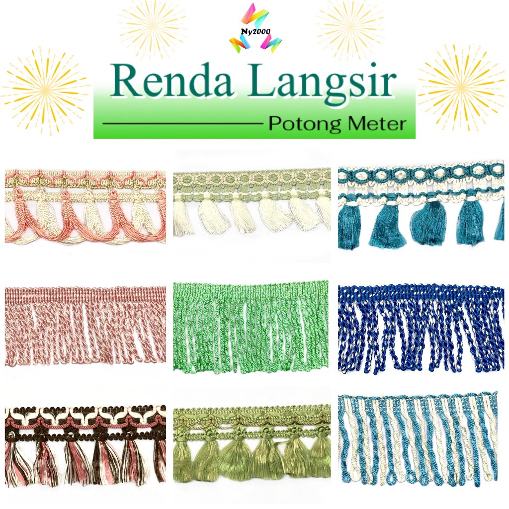 Renda Langsir Potong Meter / Tali Hiasan Pinggiran Langsir / Renda ...