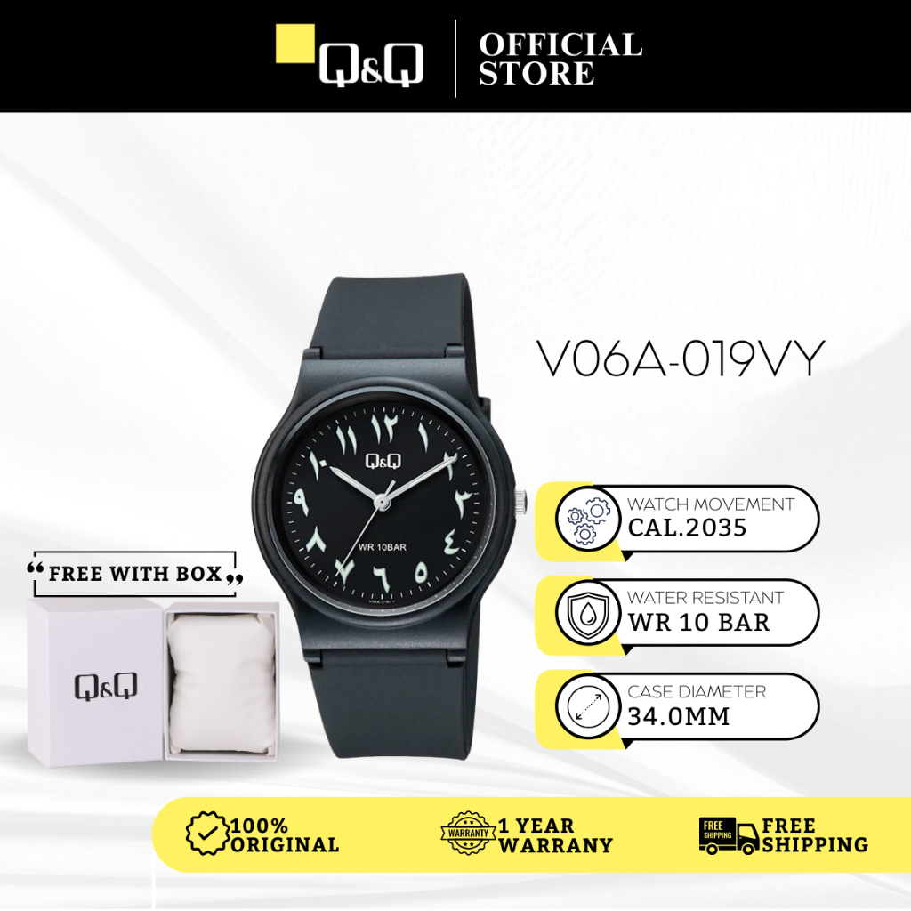 Q&Q Japan by Citizen Jam Tangan Wanita Ladies ' Resin Arabic Dial Watch ...