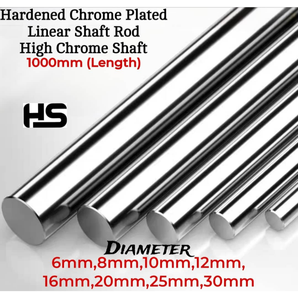 Linear Bearing Shaft Rod Bar Hardened Chome Shaft Plated - 1000MM ...