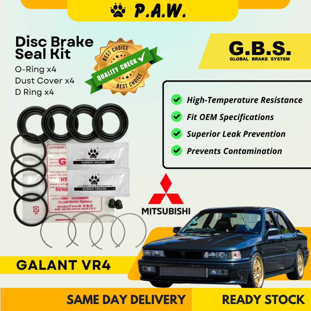 GBS Disc Brake Seal Kit For MITSUBISHI VR4 ( 2 Piston - 43mm) Front ...