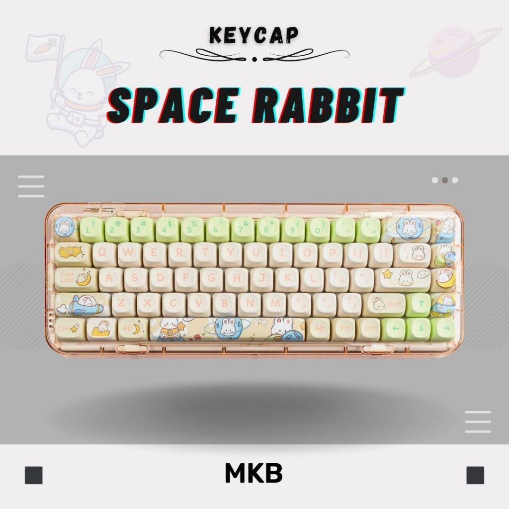MKB Space Rabbit PBT MOA Profile Keycap Set for Mechanical Keyboard ...