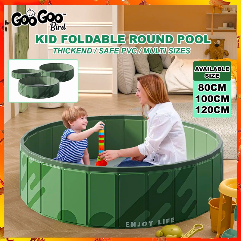 GOOGOO BIRD Indoor Foldable Round Pool Infant Ball Pit Ocean Ball Pool ...