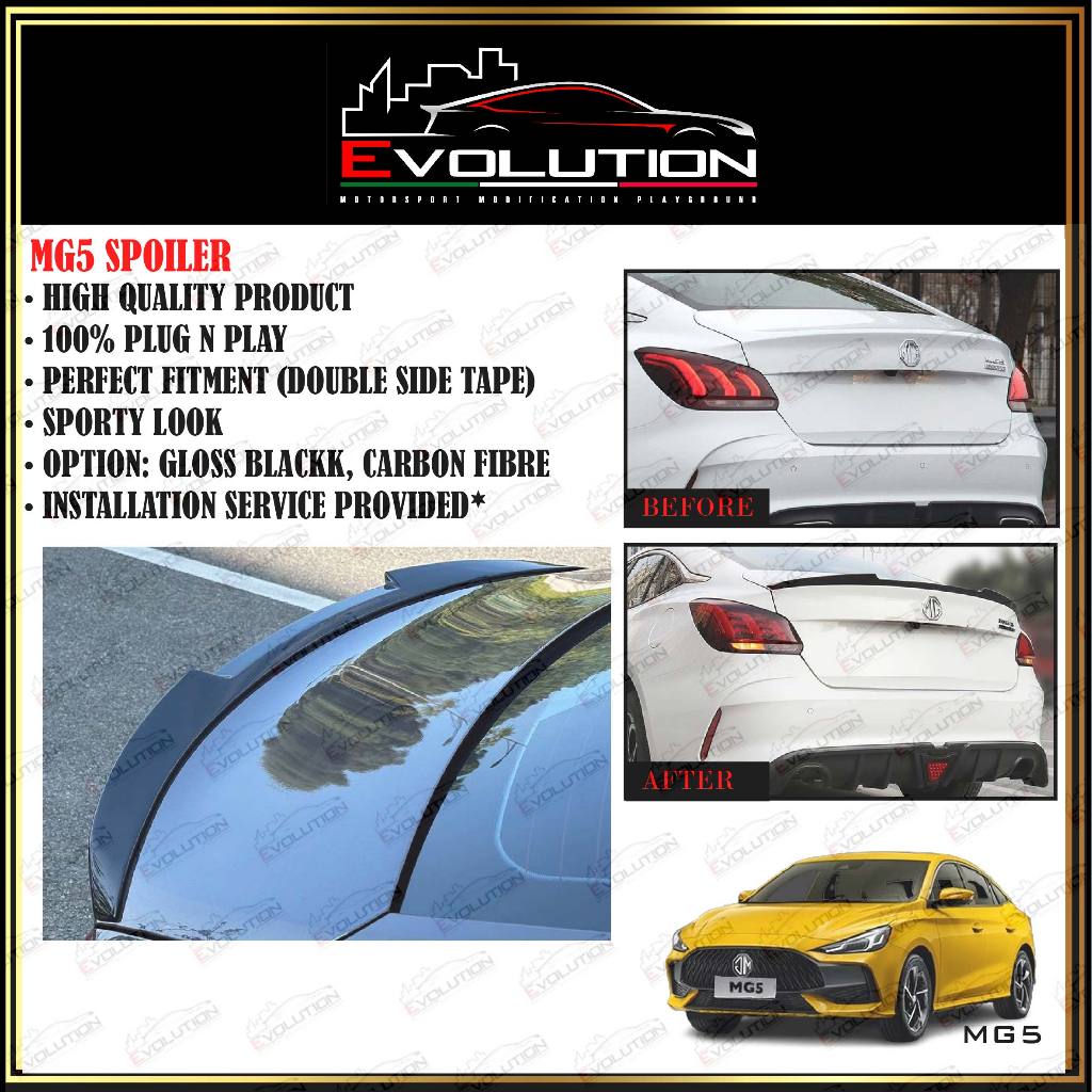 [𝗡𝗘𝗪 𝗣𝗥𝗢𝗗𝗨𝗖𝗧] MG5 DUCKTAIL SPOILER (GLOSS BLACK/CARBO FIBRE) | Shopee ...