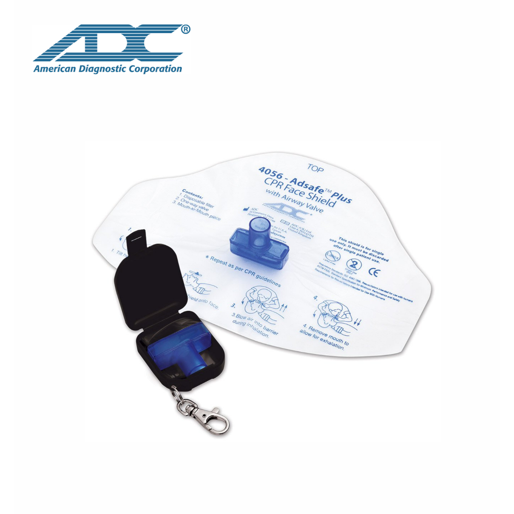 ADC Adsafe Plus CPR Face Shield with Airway Valve, ADC 4056BK-Black ...