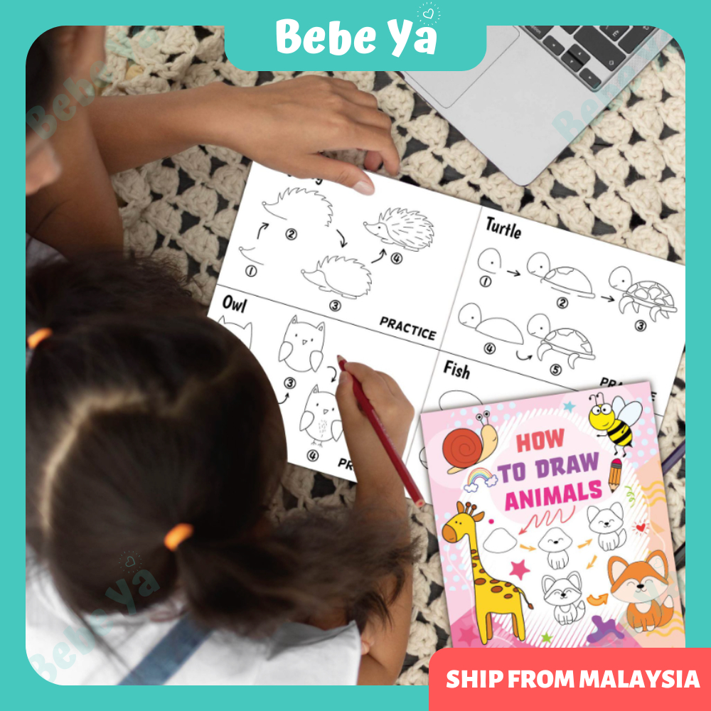 How To Draw Book Kids - Learn Drawing Guide Book Cute Animal Stuff ...