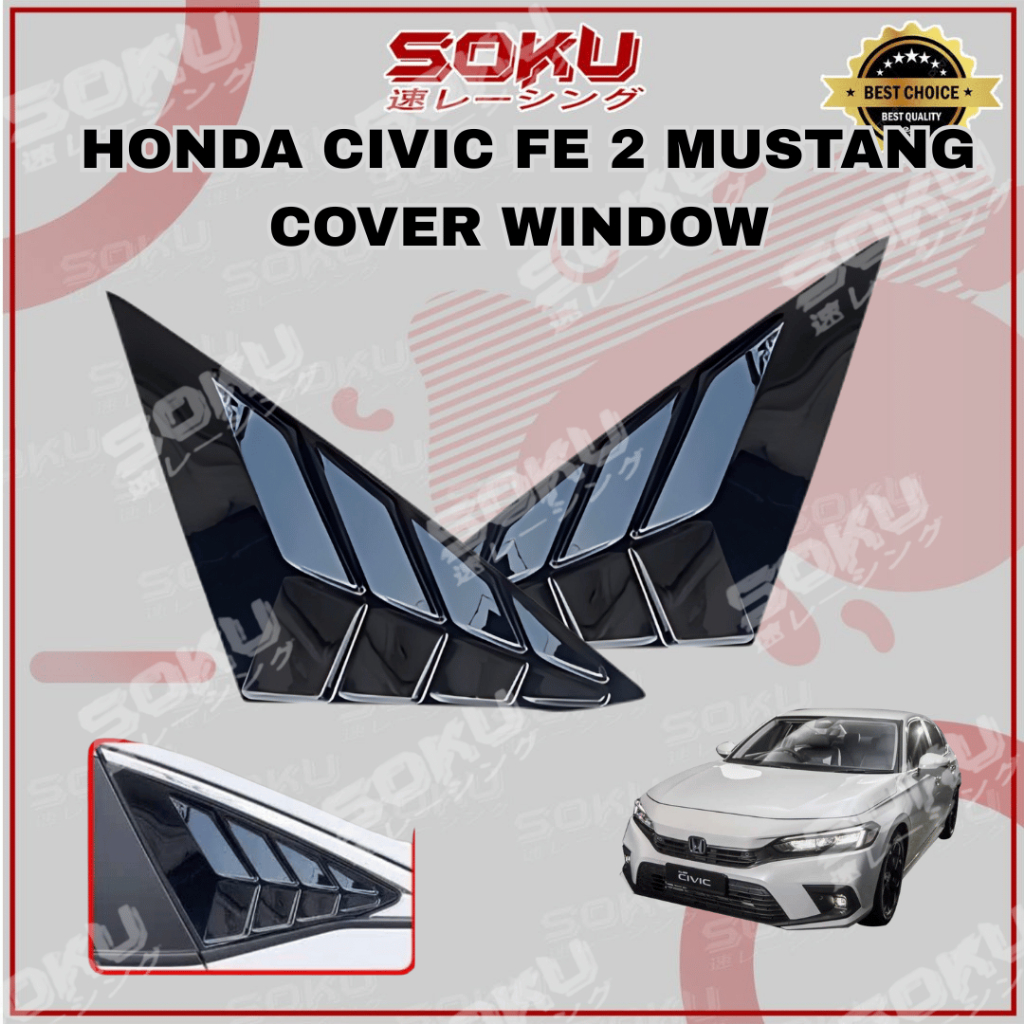 HONDA CIVIC FE DOOR WINDOW COVER TRIANGLE MUSTAG COVER REAR SIDE LOUVER ...