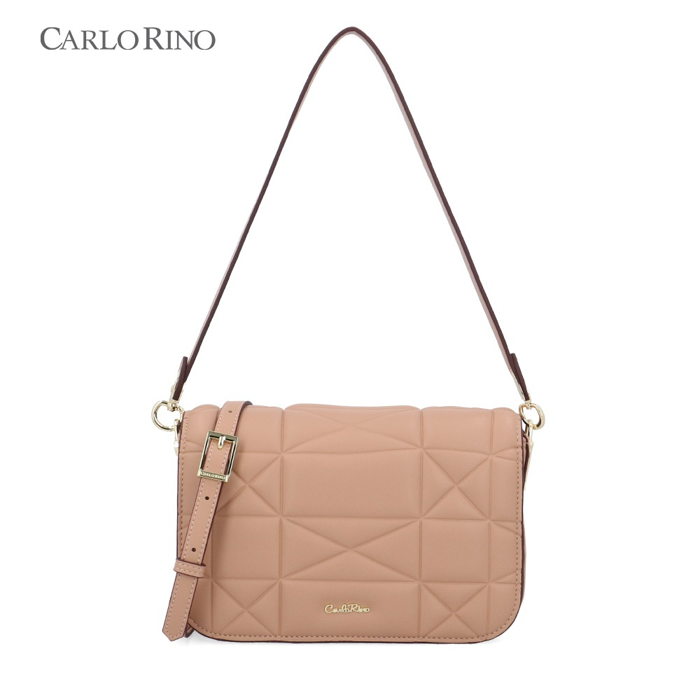 Carlo Rino Vienna Quilted 2 Way Shoulder Bag - Brown | Shopee Malaysia