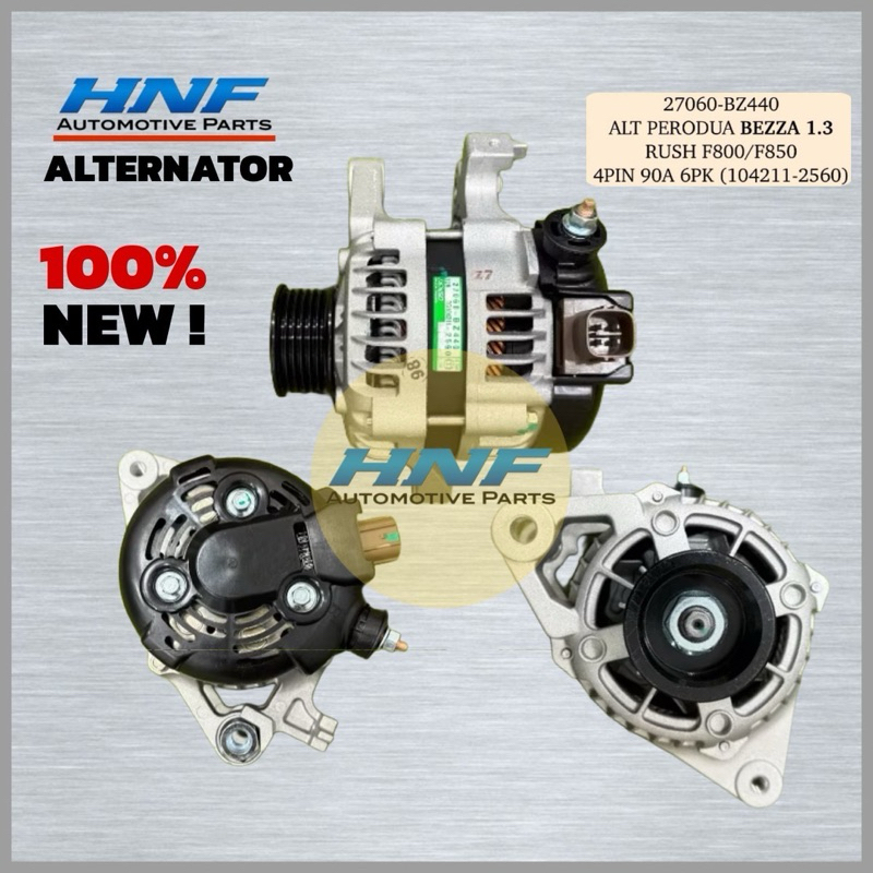 100% NEW ALTERNATOR PERODUA BEZZA 1.3 (27060-BZ440) 4PIN 90A 6PK ...
