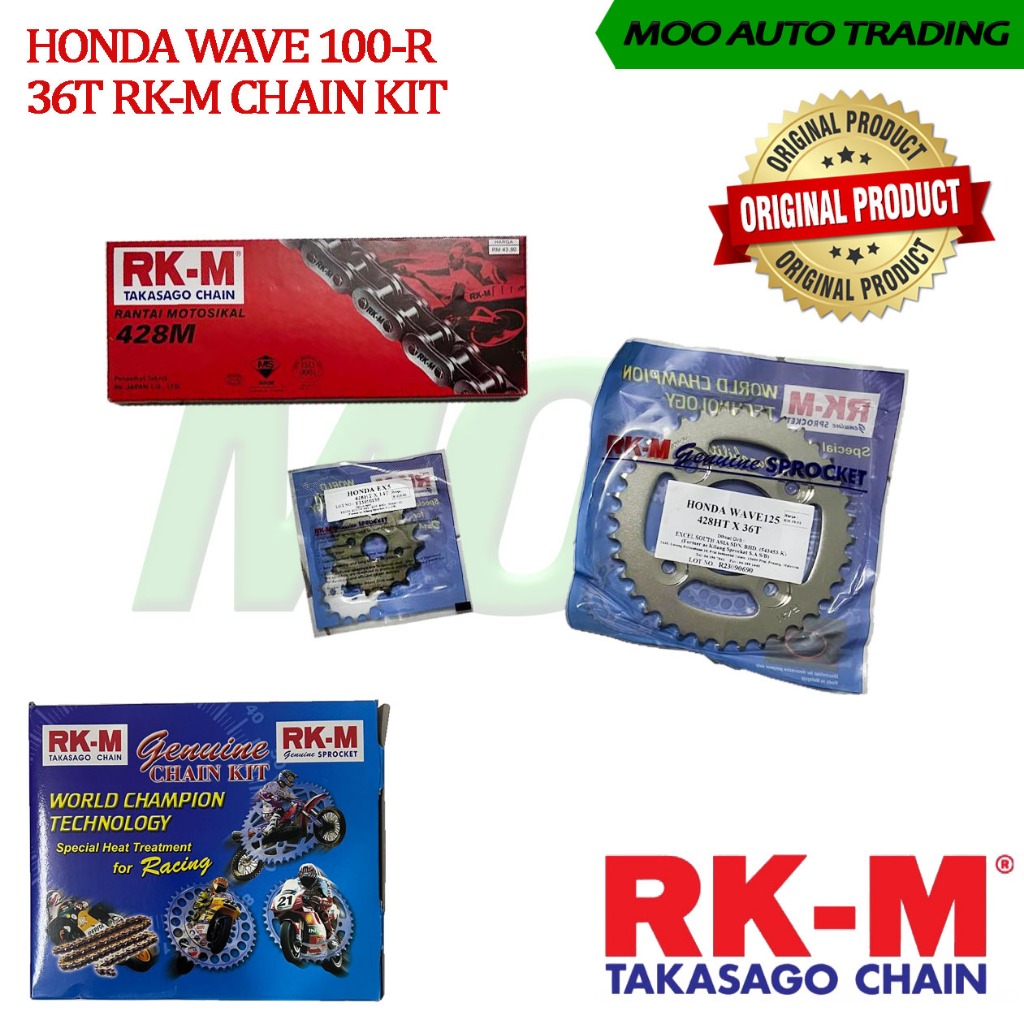 HONDA WAVE100R / W100R RKM RK-M CHAIN KIT / SPROCKET SET | Shopee Malaysia