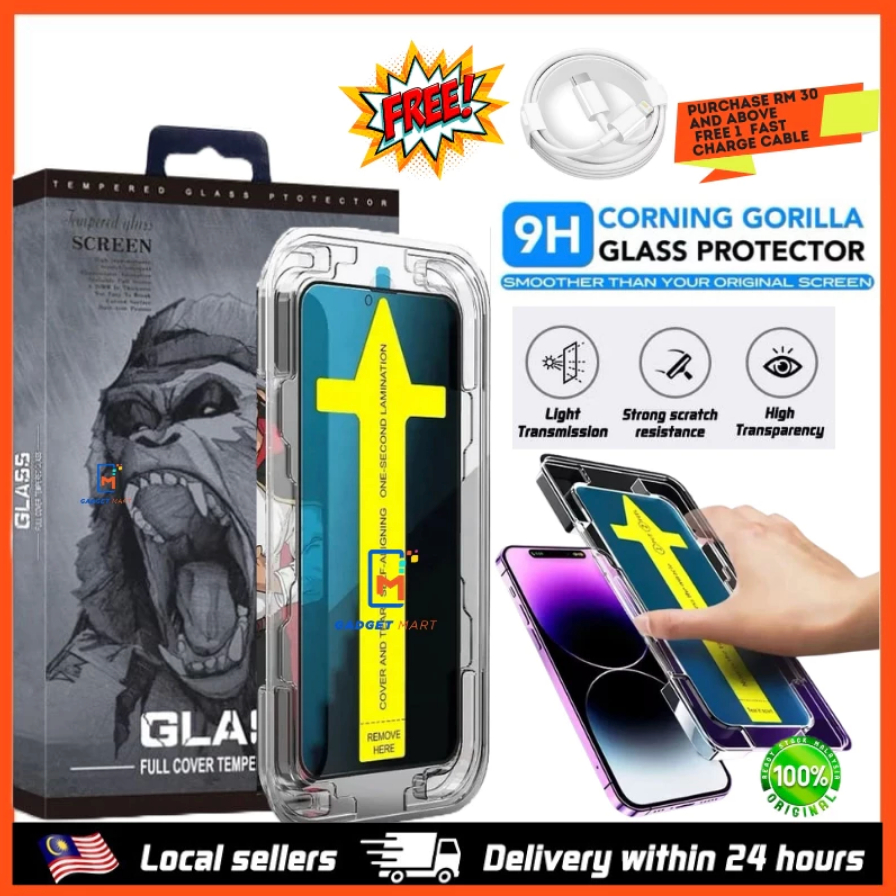 【KING KONG】For IP 17 16 15 14 14 Pro Max 13 12 11 XR X Xs Max 8+ 7+ 8 7 Full Protection Tempered Glass Screen Protector