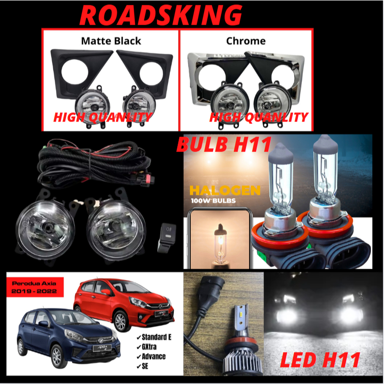[ FREE BULB ] PERODUA AXIA 2019~2020 FOG LAMP AUTO LIGHT XTRA G SPEC E ...