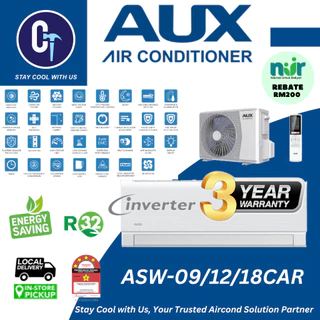 AUX new R32 M-Series (5 Star) & C-Series (4 Star) INVERTER Room Air Conditioner (1.0HP~2.5HP) 4-5 Star Energy Saving