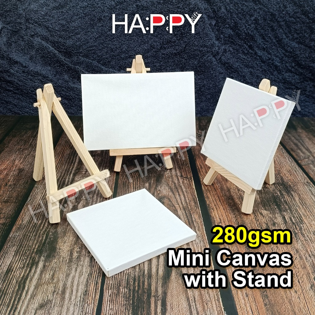 Mini Canvas+Stand 280gsm Artist Grade Gesso Primed Ready Made Stretched ...