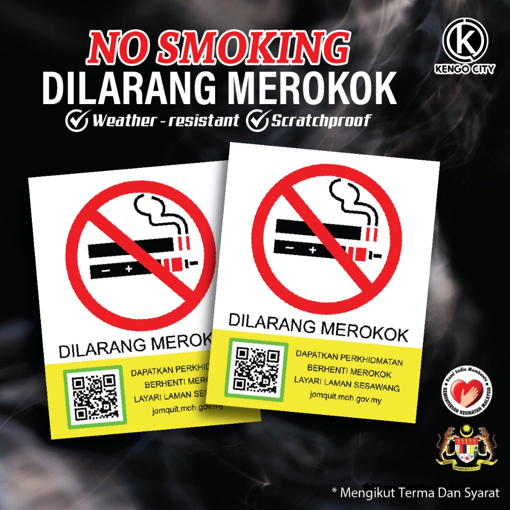 2025 No Smoking Dilarang Merokok, Standard KKM, No Smoking Sign & No ...