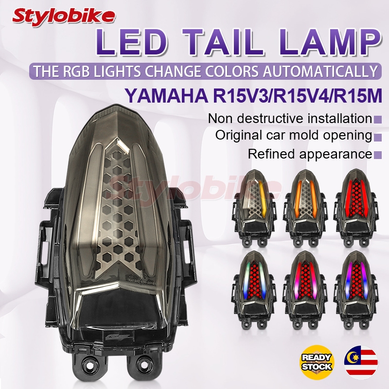 R15 V3 V4 R15M Yamaha Tail Light Lampu Belakang RGB Rear Lamp LED ...